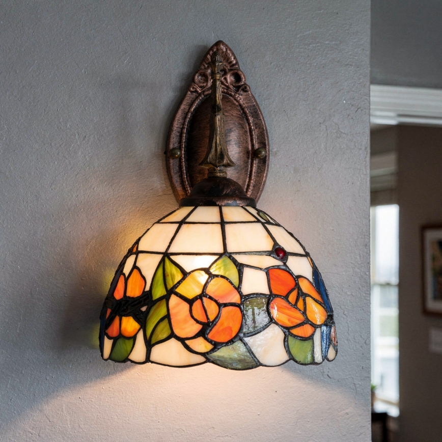 Brilagi - witrażowa lampa ścienna Tiffany JUNGLE 1xE14/40W/230V
