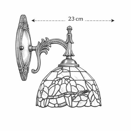Brilagi - witrażowa lampa ścienna Tiffany JUNGLE 1xE14/40W/230V