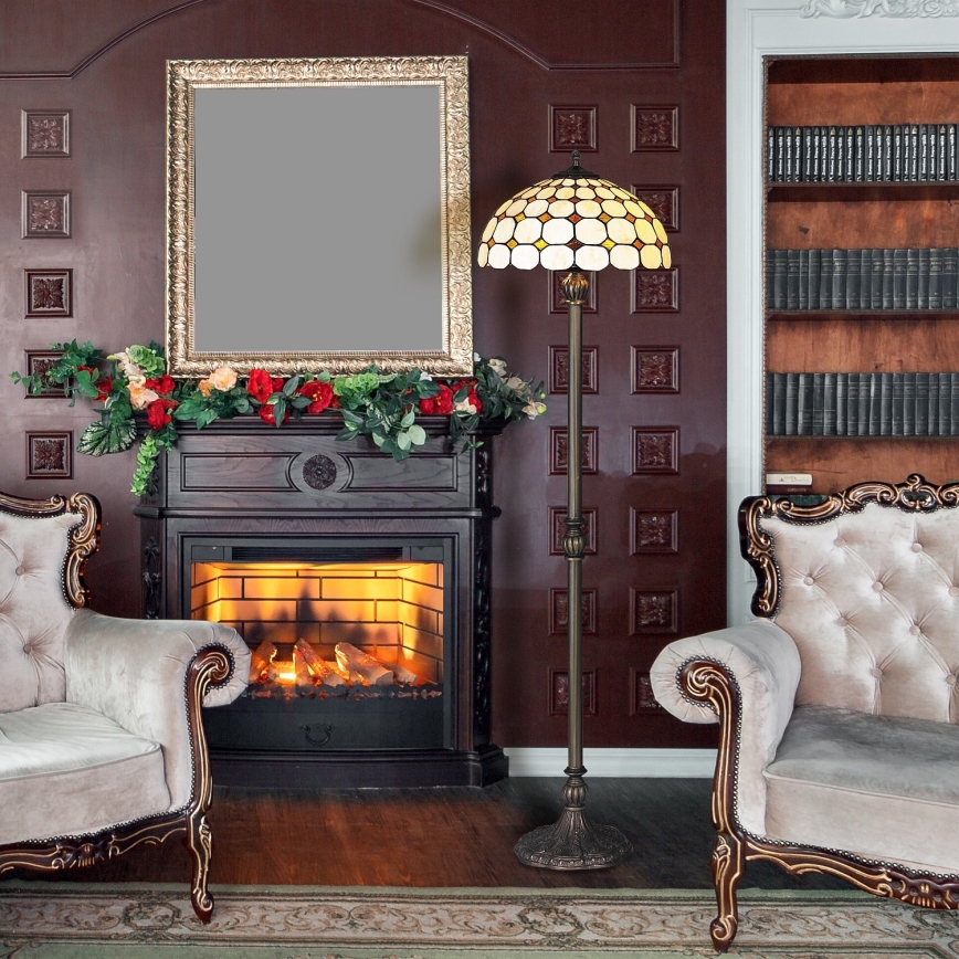 Brilagi - Witrażowa lampa stojąca Tiffany DORAN 2xE27/60W/230V