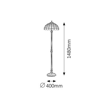 Brilagi - Witrażowa lampa stojąca Tiffany DORAN 2xE27/60W/230V