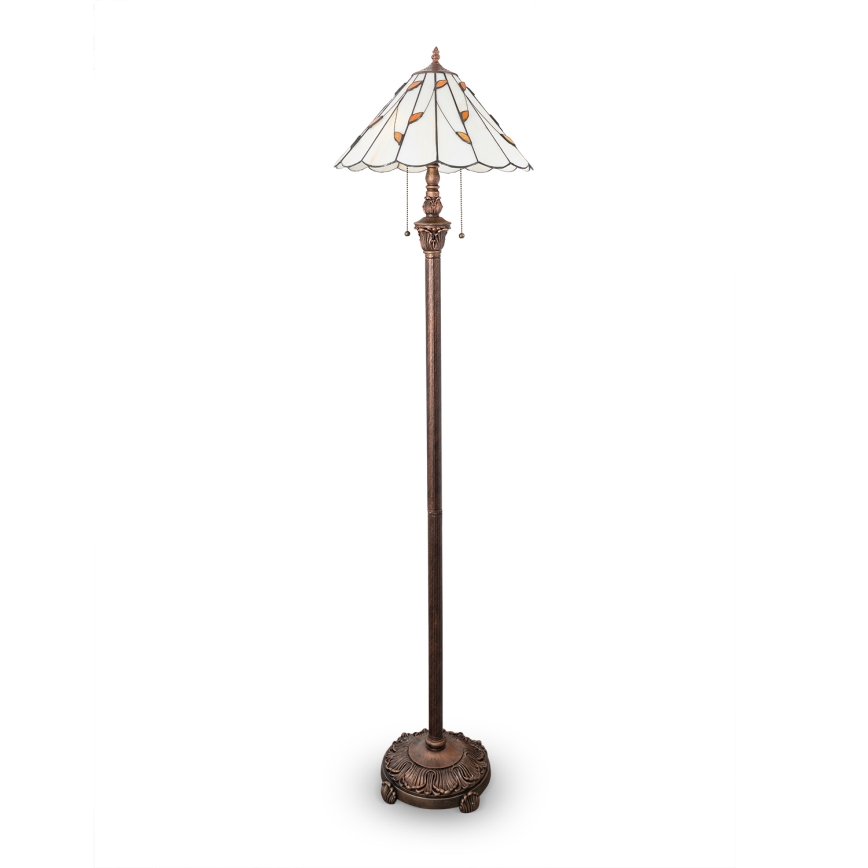 Brilagi - witrażowa lampa stojąca Tiffany FOLIA 2xE27/60W/230V