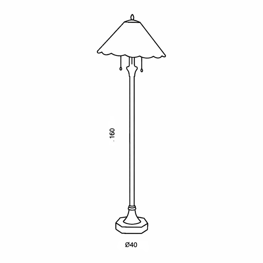 Brilagi - witrażowa lampa stojąca Tiffany FOLIA 2xE27/60W/230V