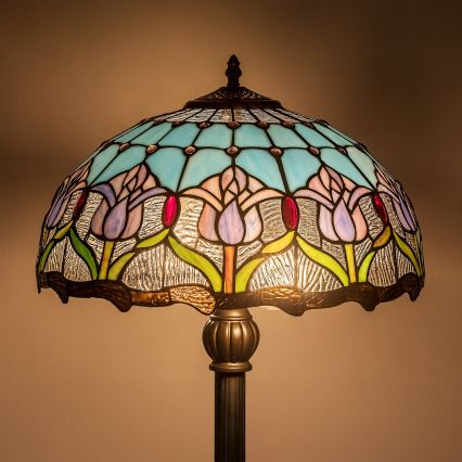 Brilagi - witrażowa lampa stojąca Tiffany LORAS 2xE27/60W/230V