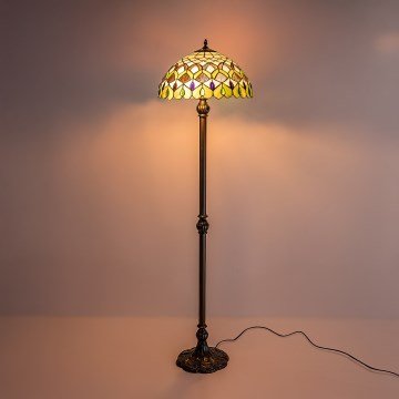 Brilagi - witrażowa lampa stojąca Tiffany MARGARET 2xE27/60W/230V
