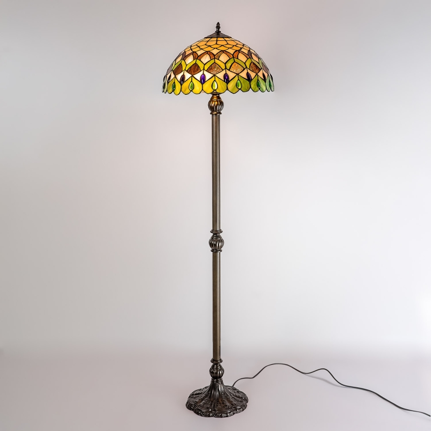 Brilagi - witrażowa lampa stojąca Tiffany MARGARET 2xE27/60W/230V