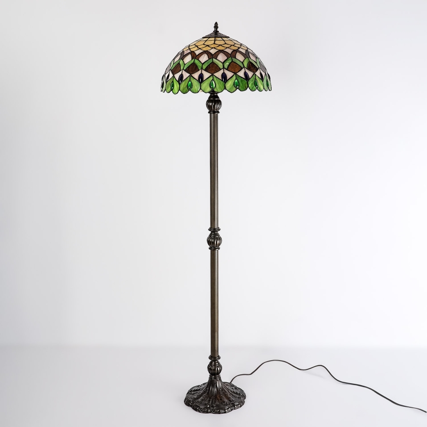 Brilagi - witrażowa lampa stojąca Tiffany MARGARET 2xE27/60W/230V