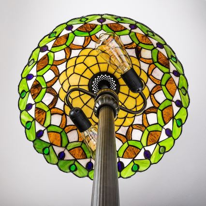 Brilagi - witrażowa lampa stojąca Tiffany MARGARET 2xE27/60W/230V