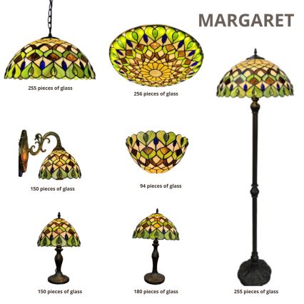 Brilagi - witrażowa lampa stojąca Tiffany MARGARET 2xE27/60W/230V