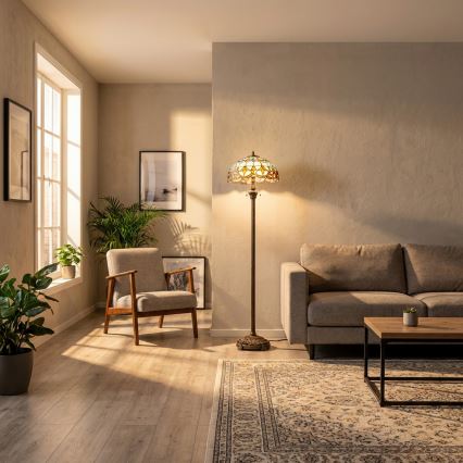 Brilagi - Witrażowa lampa stojąca Tiffany MIRABELLA 2xE27/60W/230V