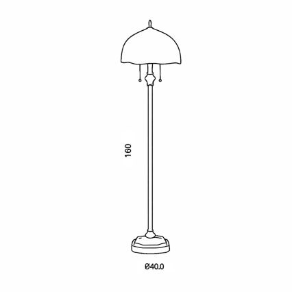 Brilagi - Witrażowa lampa stojąca Tiffany MIRABELLA 2xE27/60W/230V