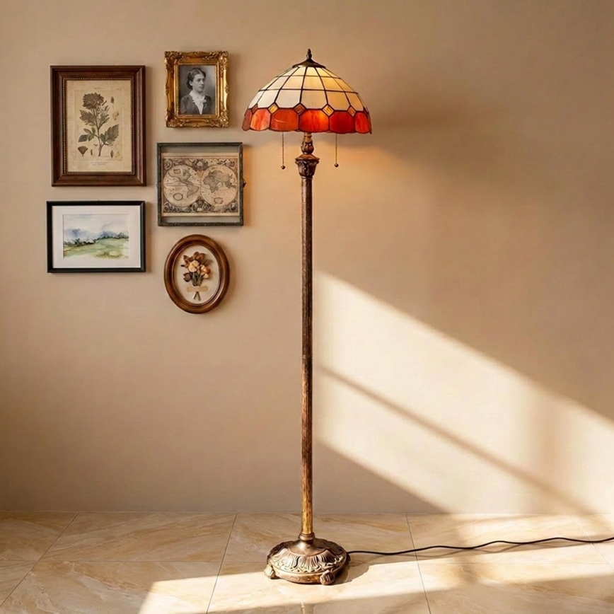 Brilagi - witrażowa lampa stojąca Tiffany SIENNA 2xE27/60W/230V