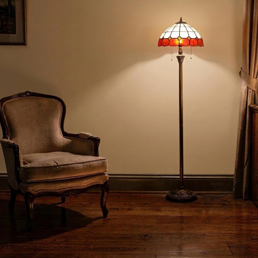 Brilagi - witrażowa lampa stojąca Tiffany SIENNA 2xE27/60W/230V