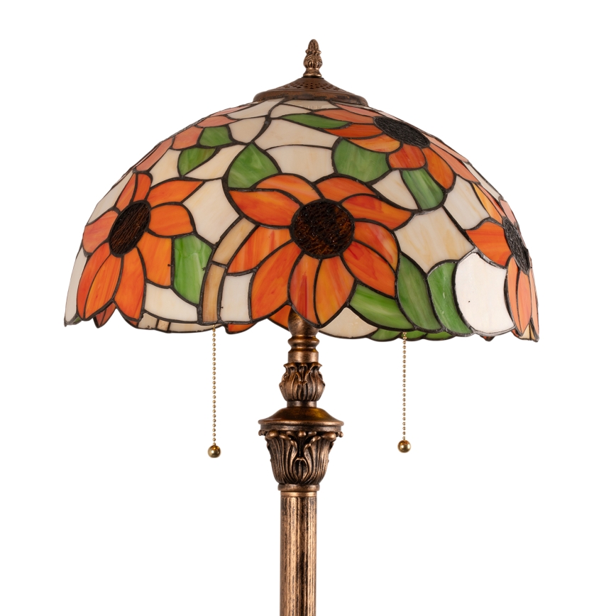 Brilagi - witrażowa lampa stojąca Tiffany SUNFLOWER 2xE27/60W/230V