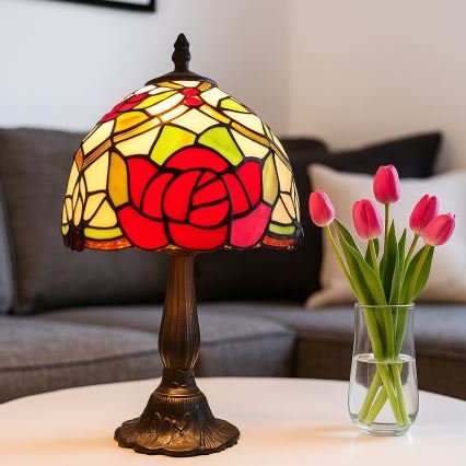 Brilagi - witrażowa lampa stołowa Tiffany GARLAN 1xE14/40W/230V