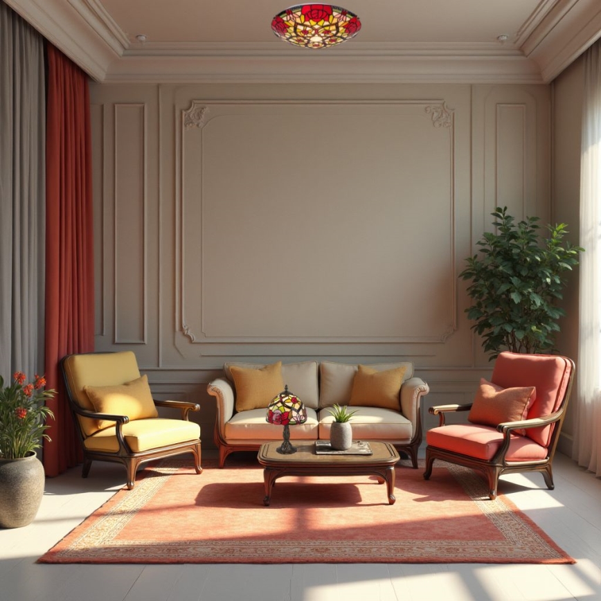 Brilagi - witrażowa lampa stołowa Tiffany GARLAN 1xE14/40W/230V