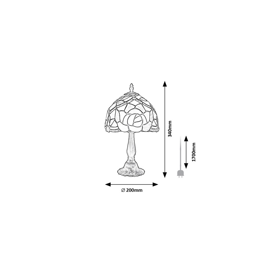 Brilagi - witrażowa lampa stołowa Tiffany GARLAN 1xE14/40W/230V