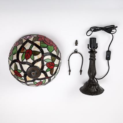 Brilagi - witrażowa lampa stołowa Tiffany GARLAN 1xE27/40W/230V
