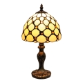 BRILAGI - Witrażowa lampa stołowa Tiffany IVORY SMOOTH 1xE27/60W/230V