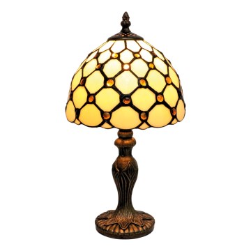 BRILAGI - Witrażowa lampa stołowa Tiffany IVORY SMOOTH 1xE27/60W/230V