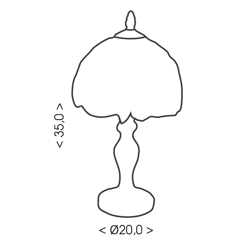 BRILAGI - Witrażowa lampa stołowa Tiffany IVORY SMOOTH 1xE27/60W/230V