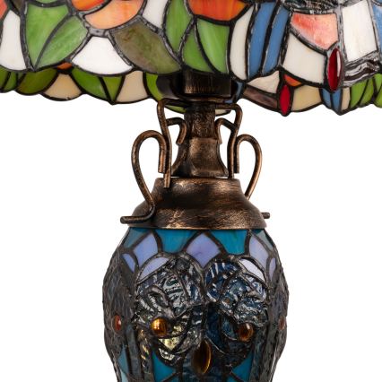 Brilagi - Witrażowa lampa stołowa Tiffany JUNGLE 1xE27/60W/230V + 1xE14/40W