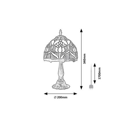 Brilagi - Witrażowa lampa stołowa Tiffany LORAS 1xE14/40W/230V