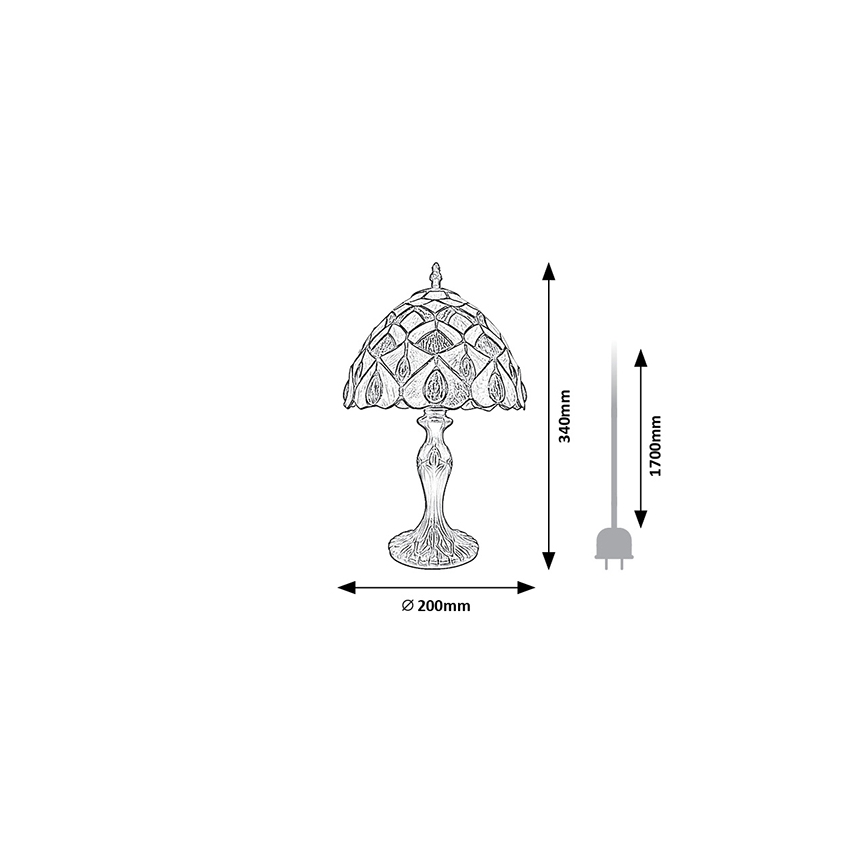 Brilagi - witrażowa lampa stołowa Tiffany MARGARET 1xE14/40W/230V