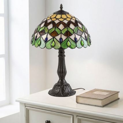 Brilagi - witrażowa lampa stołowa Tiffany MARGARET 1xE27/40W/230V