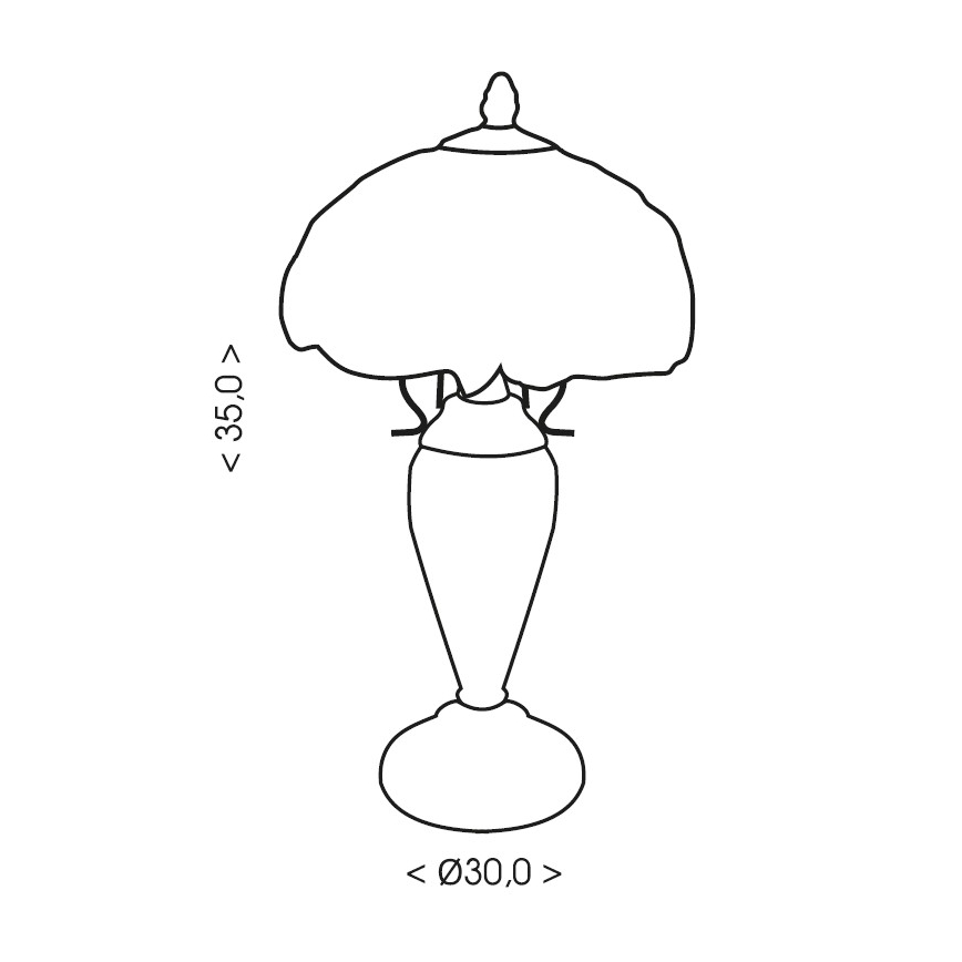 Brilagi - Witrażowa lampa stołowa Tiffany MIRABELLA 1xE27/60W/230V + 1xE14/40W