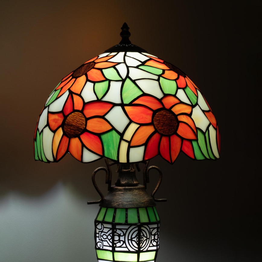 Brilagi - Witrażowa lampa stołowa Tiffany SUNFLOWER 1xE27/60W/230V + 1xE14/40W