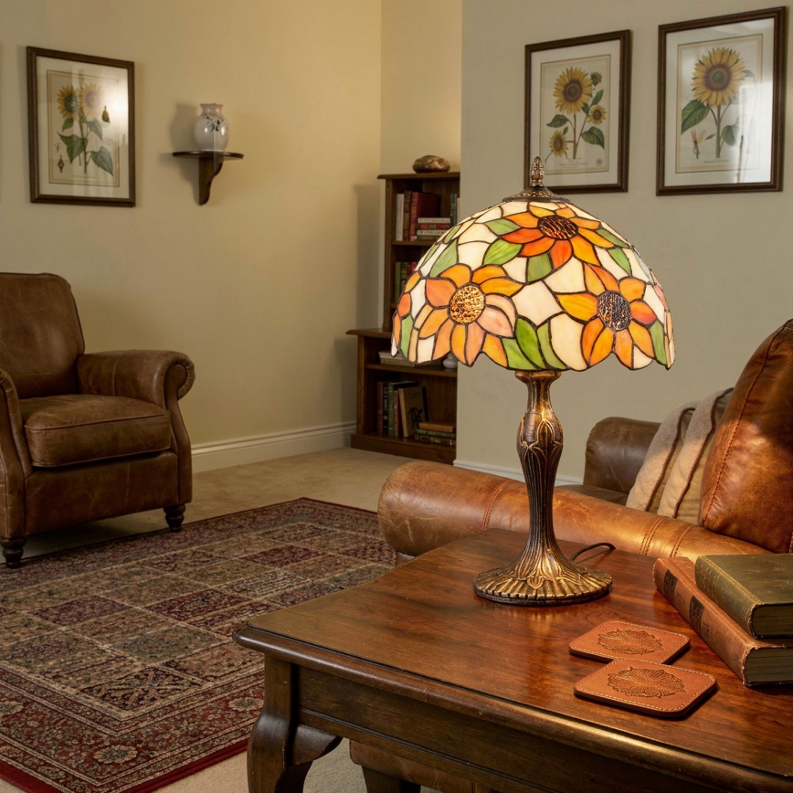 Brilagi - Witrażowa lampa stołowa Tiffany SUNFLOWER 1xE27/60W/230V