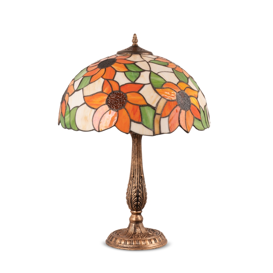 Brilagi - Witrażowa lampa stołowa Tiffany SUNFLOWER 2xE27/60W/230V