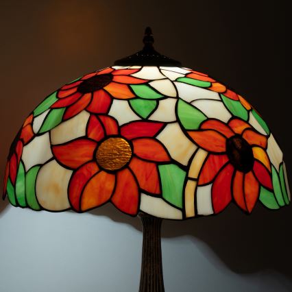 Brilagi - Witrażowa lampa stołowa Tiffany SUNFLOWER 2xE27/60W/230V