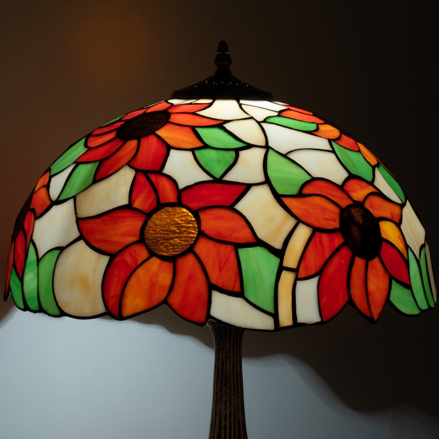 Brilagi - Witrażowa lampa stołowa Tiffany SUNFLOWER 2xE27/60W/230V