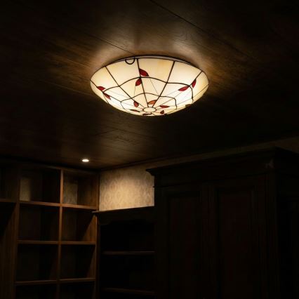 Brilagi - Witrażowa lampa sufitowa Tiffany FOLIA 2xE27/60W/230V Ø 40 cm