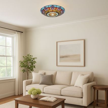 Brilagi - Witrażowa lampa sufitowa Tiffany LORAS 2xE27/60W/230V