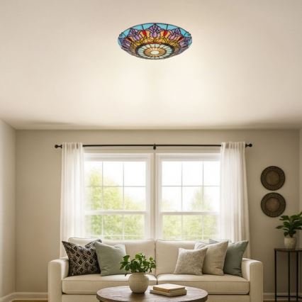 Brilagi - Witrażowa lampa sufitowa Tiffany LORAS 2xE27/60W/230V