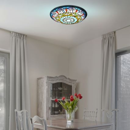 Brilagi - Witrażowa lampa sufitowa Tiffany LORAS 2xE27/60W/230V