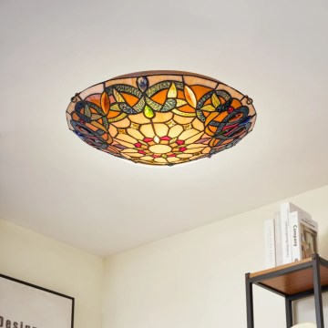 Brilagi - witrażowa lampa sufitowa Tiffany LUISA 2xE27/60W/230V śr. 40 cm