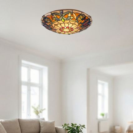 Brilagi - witrażowa lampa sufitowa Tiffany LUISA 2xE27/60W/230V śr. 40 cm