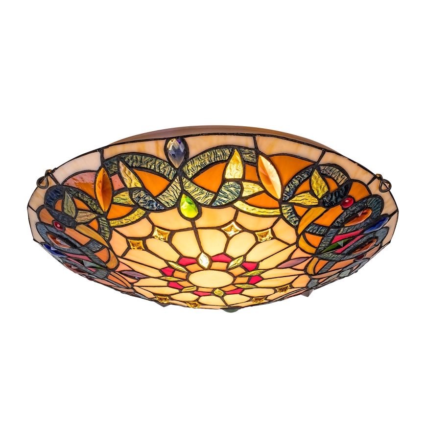 Brilagi - witrażowa lampa sufitowa Tiffany LUISA 2xE27/60W/230V śr. 40 cm