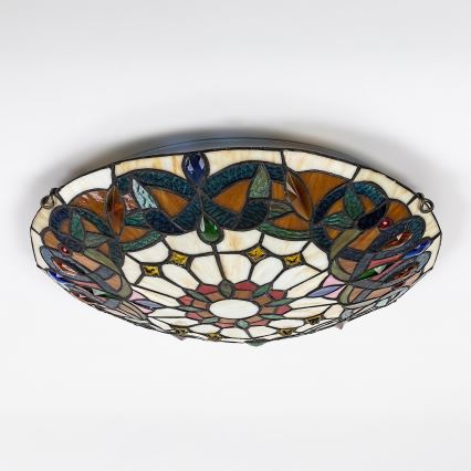 Brilagi - witrażowa lampa sufitowa Tiffany LUISA 2xE27/60W/230V śr. 40 cm