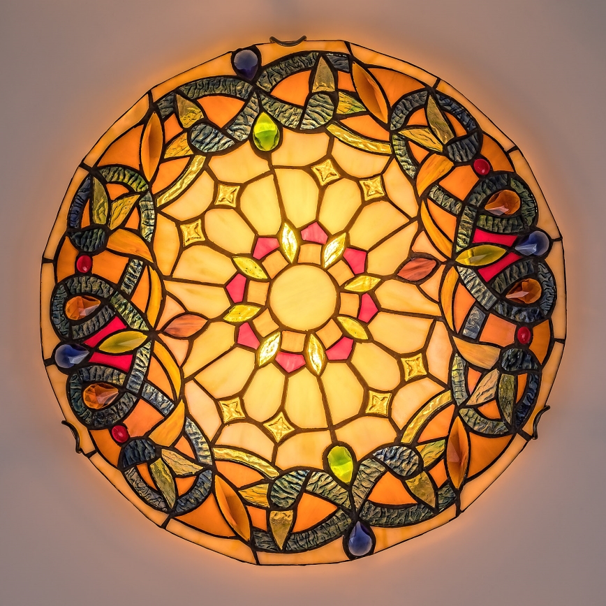 Brilagi - witrażowa lampa sufitowa Tiffany LUISA 2xE27/60W/230V śr. 40 cm