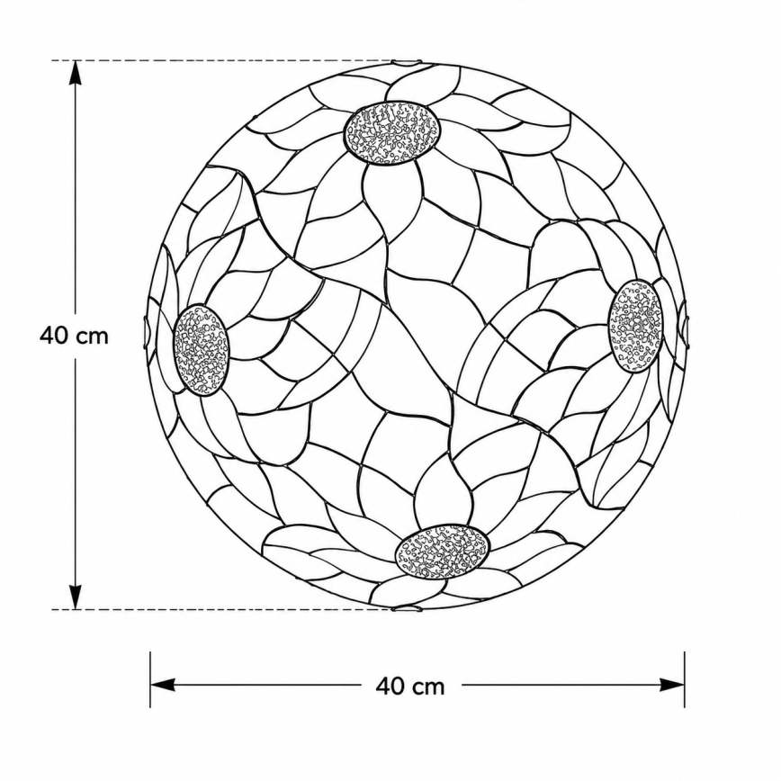 Brilagi - Witrażowa lampa sufitowa Tiffany SUNFLOWER 2xE27/60W/230V śr. 40 cm