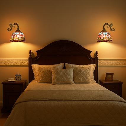 Brilagi - witrażowy kinkiet Tiffany LORAS 1xE27/40W/230V