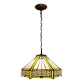 BRILAGI - witrażowy żyrandol Tiffany na łańcuchu EMERALD 1xE27/60W/230V Ø 40 cm