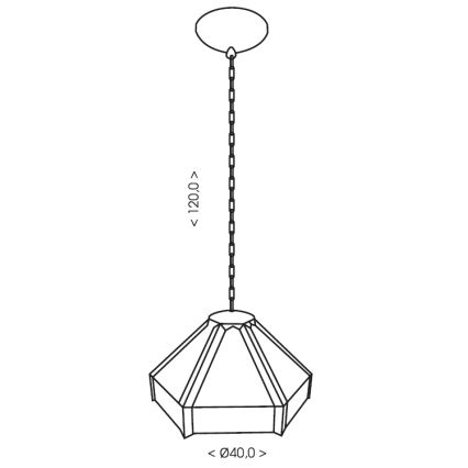 BRILAGI - witrażowy żyrandol Tiffany na łańcuchu EMERALD 1xE27/60W/230V Ø 40 cm