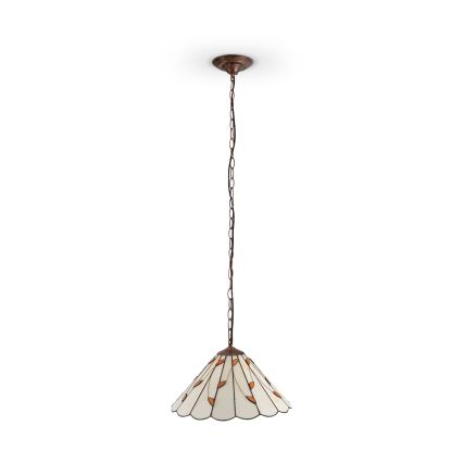 Brilagi - Witrażowy żyrandol Tiffany na łańcuchu FOLIA 1xE27/60W/230V, śr. 40 cm