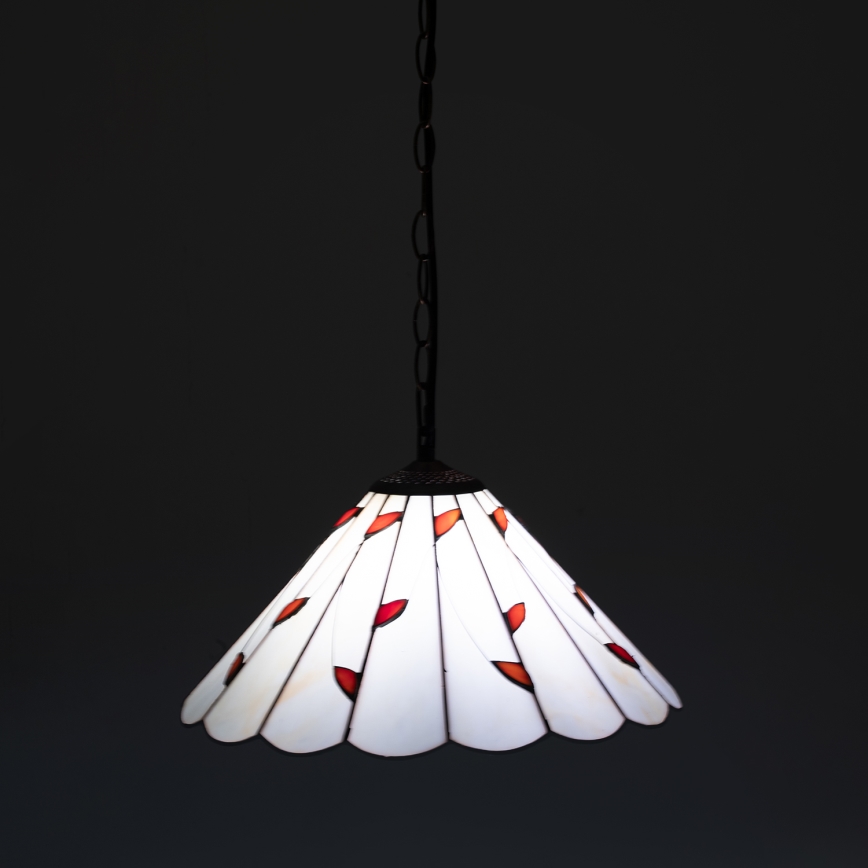 Brilagi - Witrażowy żyrandol Tiffany na łańcuchu FOLIA 1xE27/60W/230V, śr. 40 cm