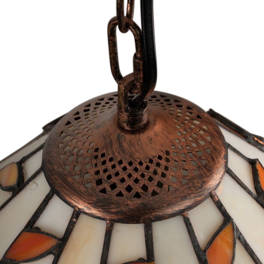 Brilagi - Witrażowy żyrandol Tiffany na łańcuchu FOLIA 1xE27/60W/230V, śr. 40 cm